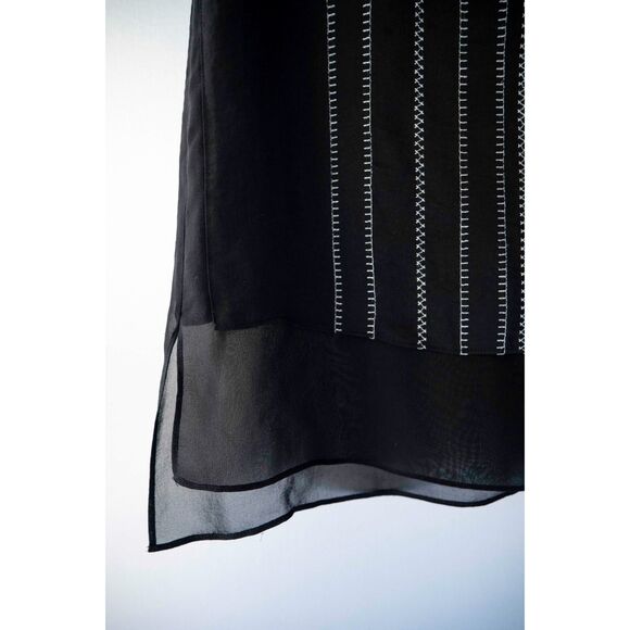 Vince 100% Silk Sleeveless Black Stitch Tank Top Blouse Luxury Basics sz S - Picture 6 of 12